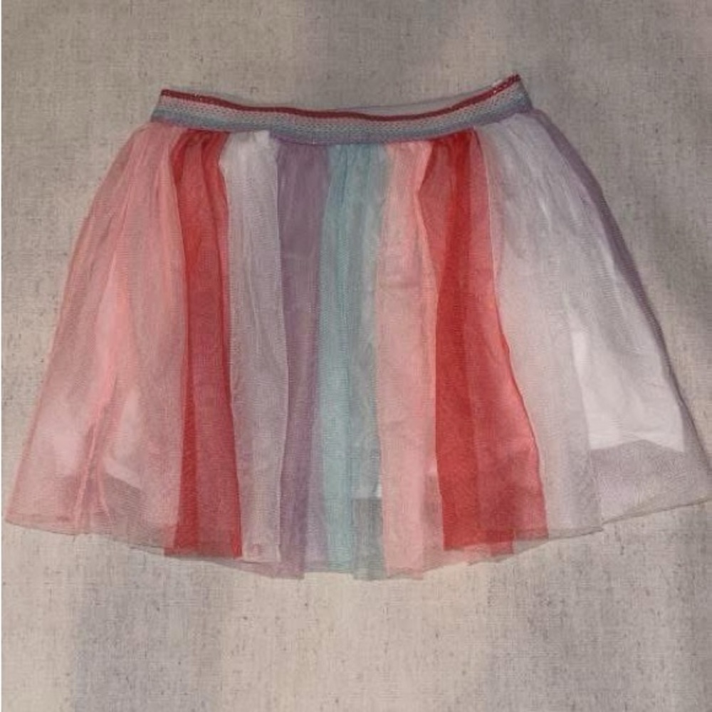 Colorful Striped Tulle Skirt
